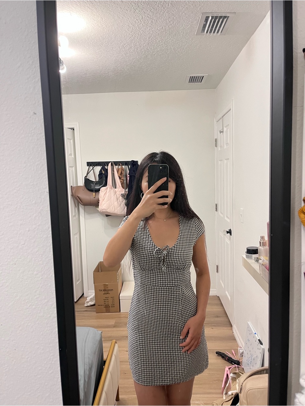 Gingham mini dress